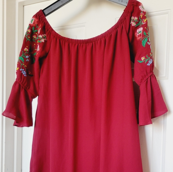 Bleuh Ciel Bell Sleeve Peasant Dress - Picture 1 of 8